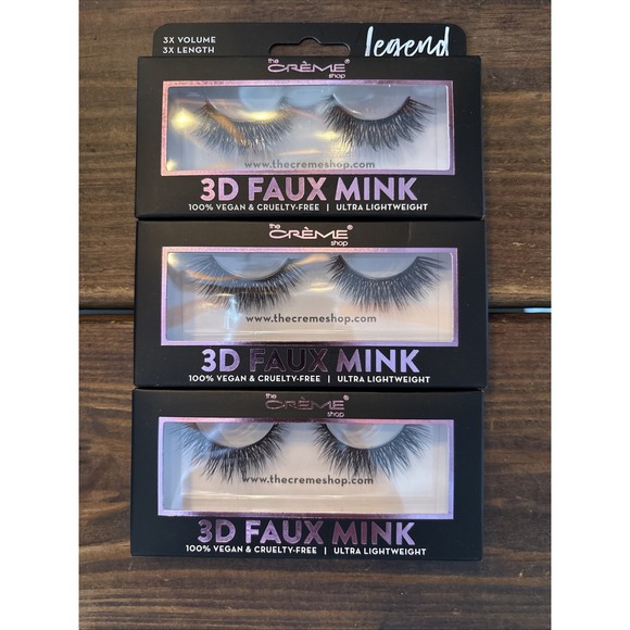 The Creme Shop Other - New 3 Pairs of The Creme Shop Legend 3D Faux Mink Lashes 3X Volume Length WN